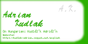 adrian kudlak business card